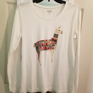🌟3/$10 Loft Long Sleeve Llama Shirt NWOT🌟